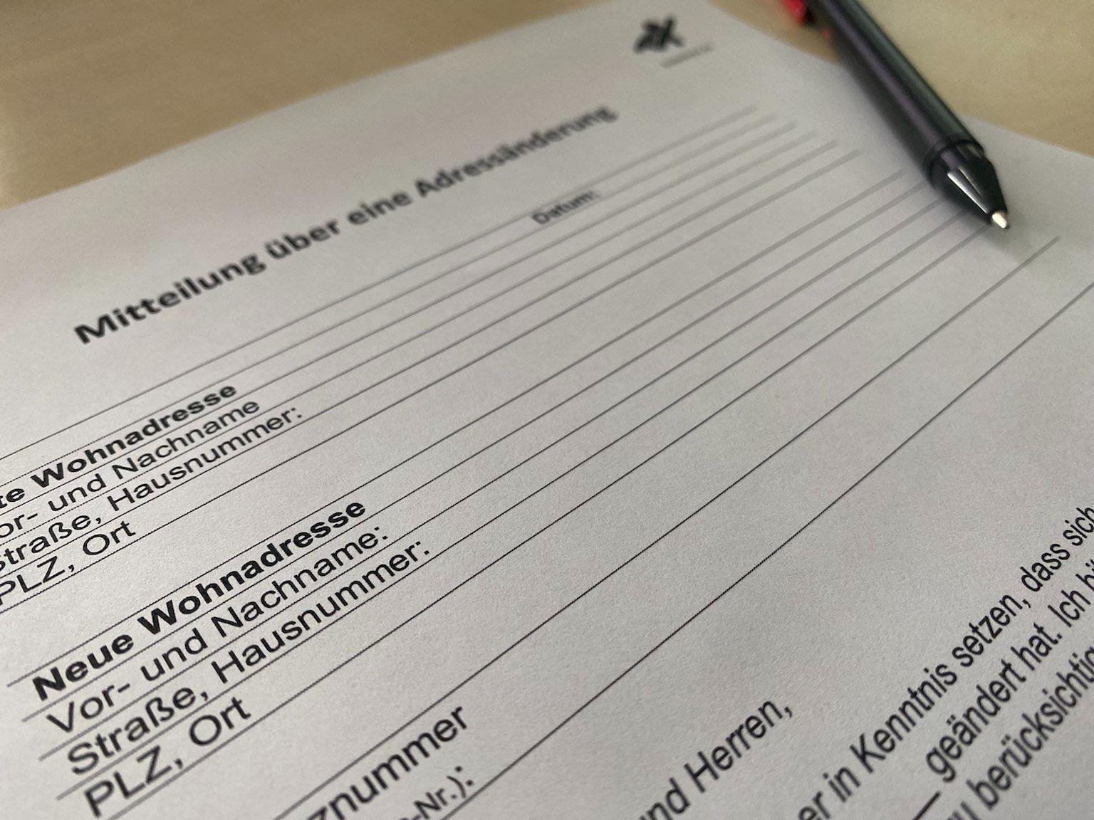 umzug adressänderungen