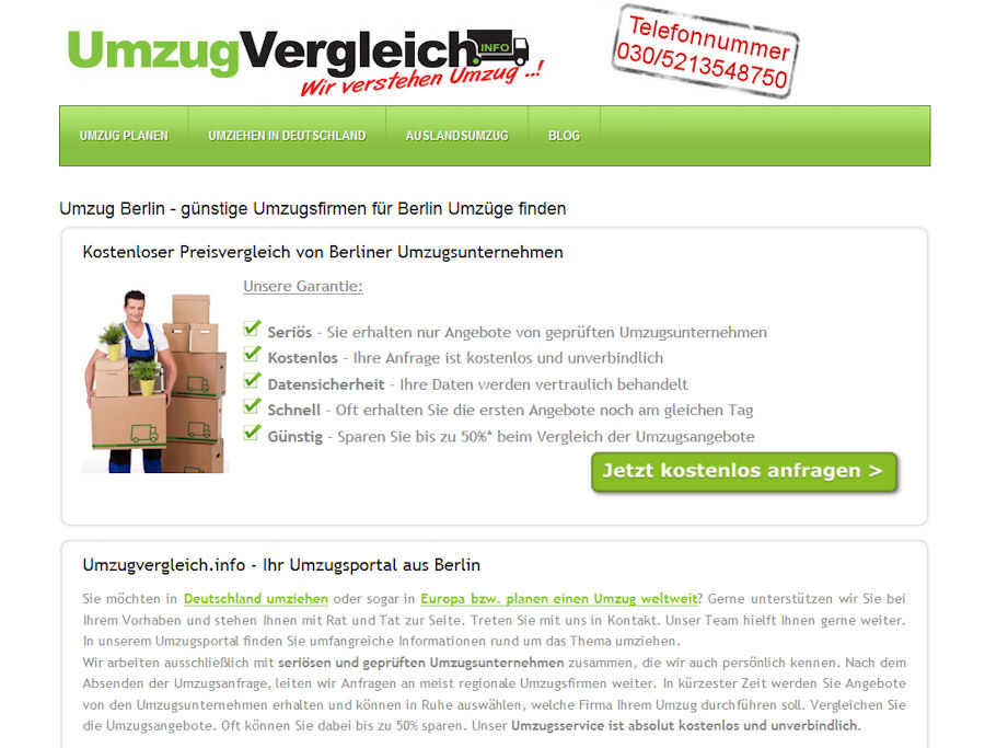 vergleich umzugsunternehmen