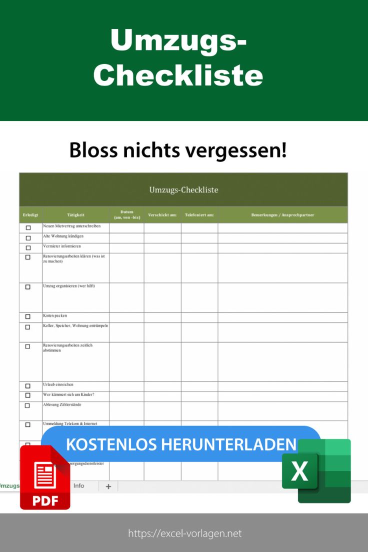 umzug planen liste